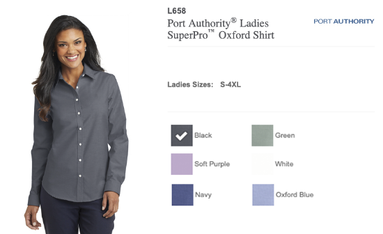 Picture of Syracuse Airport Embroidered Port Authority Ladies SuperPro Oxford Shirt