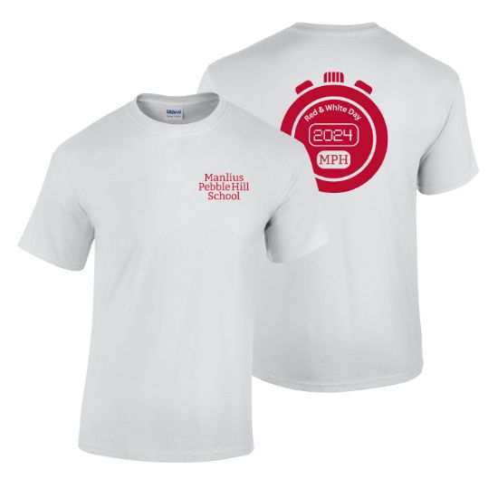 Picture of Red & White Day Adult White Tee