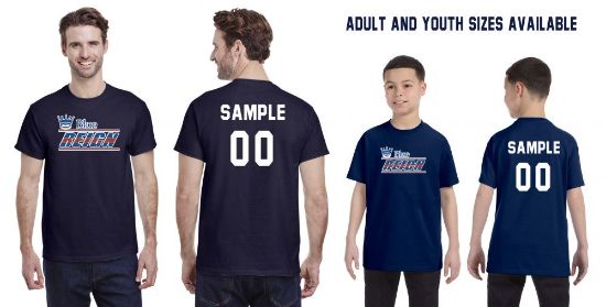 Picture of Blue Reign Customizable Navy Printed T-Shirt Adult & Youth Sizes